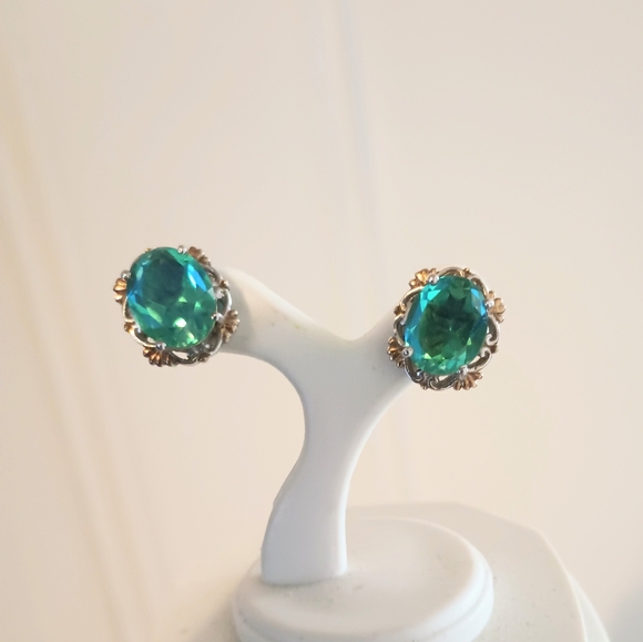 Peacock quartz earrings - Picture 3 of 14